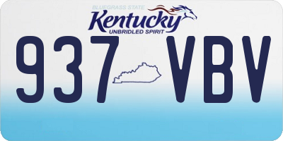 KY license plate 937VBV