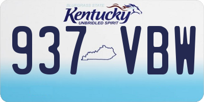KY license plate 937VBW