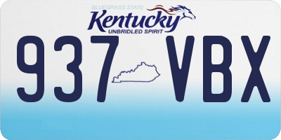KY license plate 937VBX