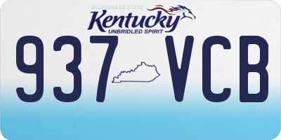 KY license plate 937VCB