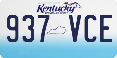 KY license plate 937VCE