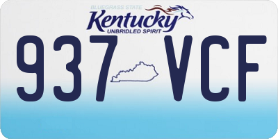 KY license plate 937VCF