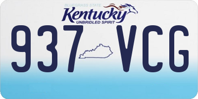 KY license plate 937VCG