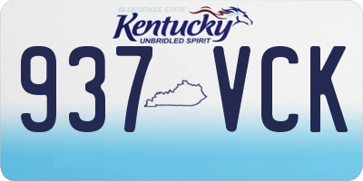 KY license plate 937VCK