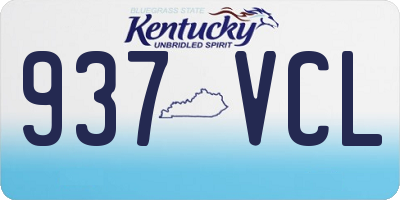 KY license plate 937VCL