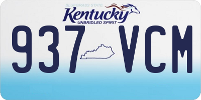 KY license plate 937VCM