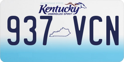 KY license plate 937VCN