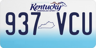 KY license plate 937VCU
