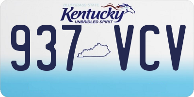 KY license plate 937VCV