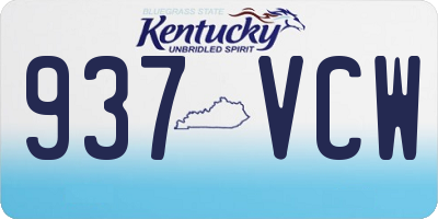 KY license plate 937VCW