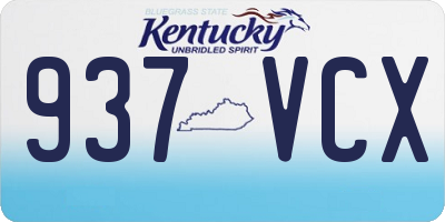 KY license plate 937VCX