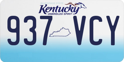 KY license plate 937VCY