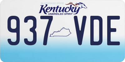 KY license plate 937VDE