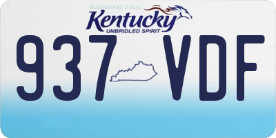 KY license plate 937VDF