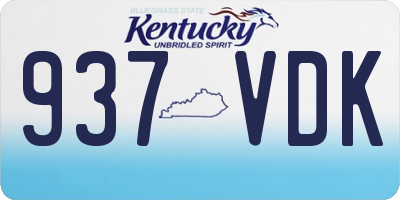 KY license plate 937VDK