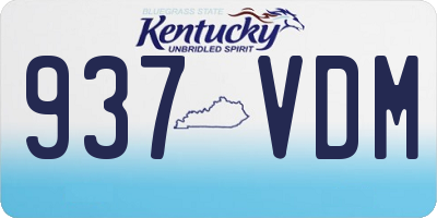 KY license plate 937VDM