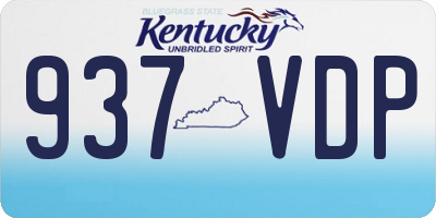 KY license plate 937VDP