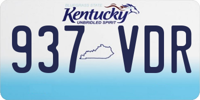 KY license plate 937VDR