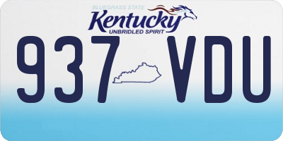 KY license plate 937VDU