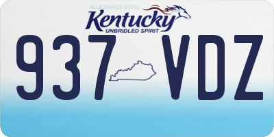 KY license plate 937VDZ