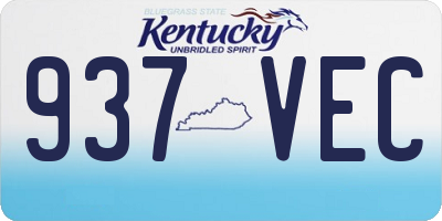 KY license plate 937VEC