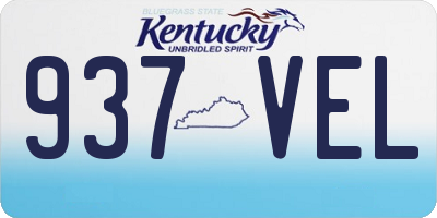 KY license plate 937VEL