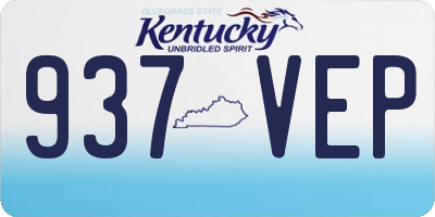 KY license plate 937VEP