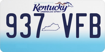 KY license plate 937VFB