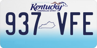 KY license plate 937VFE