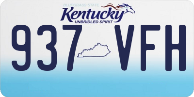 KY license plate 937VFH