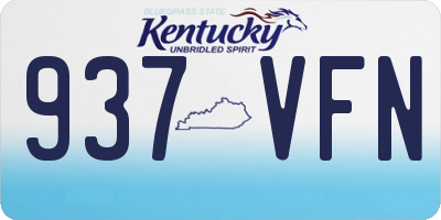 KY license plate 937VFN