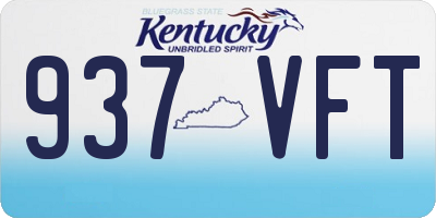 KY license plate 937VFT