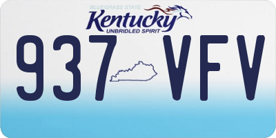 KY license plate 937VFV