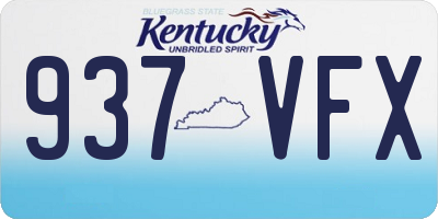 KY license plate 937VFX