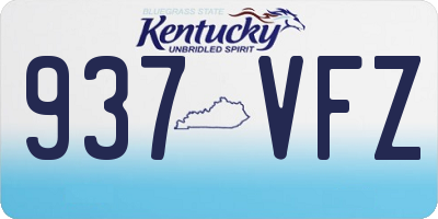 KY license plate 937VFZ