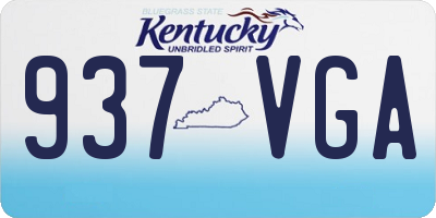 KY license plate 937VGA