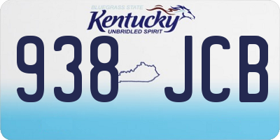 KY license plate 938JCB