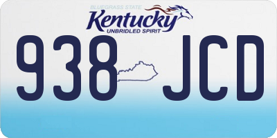 KY license plate 938JCD
