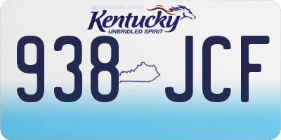KY license plate 938JCF