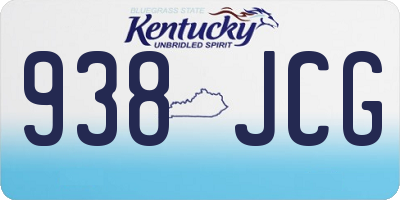 KY license plate 938JCG