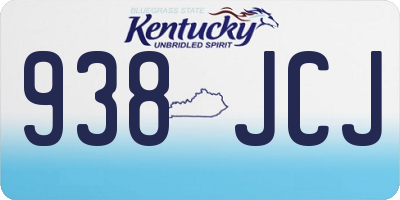 KY license plate 938JCJ