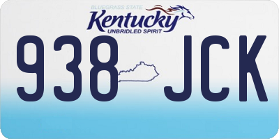 KY license plate 938JCK