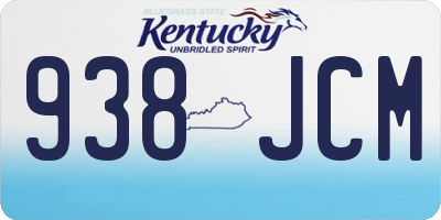 KY license plate 938JCM