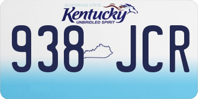 KY license plate 938JCR
