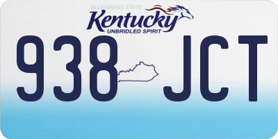 KY license plate 938JCT