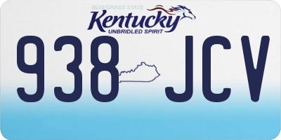 KY license plate 938JCV