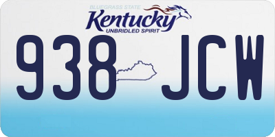 KY license plate 938JCW