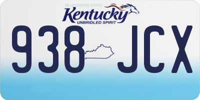 KY license plate 938JCX