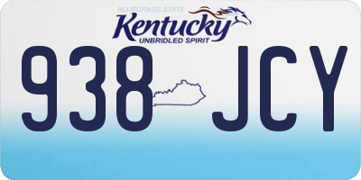 KY license plate 938JCY