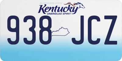 KY license plate 938JCZ